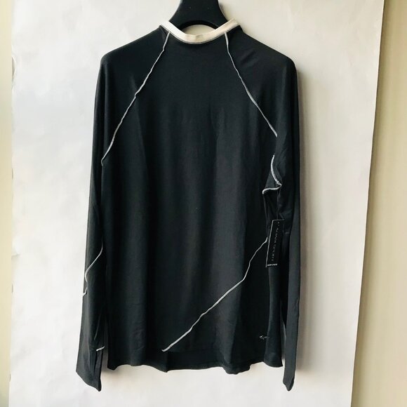TAHARI Sport Black Long Sleeve  Logo Top Size : L  NWT  MSRP $48 - Picture 1 of 5